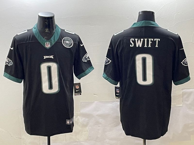 Men Philadelphia Eagles #0 Swift Black Second generations 2025 Nike Vapor Limited NFL Jersey style 3->philadelphia eagles->NFL Jersey